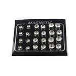 CALANDIS® Pack of 12 Pairs Round Crystal Magnetic Stud Earrings for Men Women Girl 4Mm,6Mm,7Mm