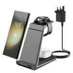 Wireless Charging Station for Samsung - NANAMI 3 in 1 Wireless Charger for Galaxy Watch 6/5/5 Pro Galaxy Buds, Induction Charging Stand for Multiple Devices S24 Ultra S23 S22 S21 S20 Z Fold Flip 5/4