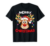 Funny Reindeer Xmas Family Merry Christmas Short Sleeve T-Shirt