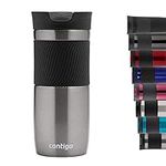 Contigo Byron Snapseal Travel Mug, Stainless Steel Thermal mug, vacuum flask, leakproof tumbler, coffee mug with BPA free Easy-Clean Lid, 470 ml, Gunmetal, Monaco