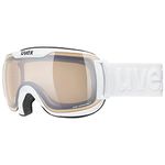 uvex Downhill 2000 S V - Ski Goggle for Men and Women - Self-Tinting & Mirrored Lenses - Anti-Fog Technology - White/Silver-Clear - One Size