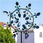 Peacock Wind Spinners Outdoor, Garden Spinners Metal Large 87 inches, Wind Sculptures for Yard Decor(87 x 30 Inches)