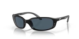 Costa Del Mar Women's Brine Oval Sunglasses, Matte Black/Gray 580p, 59 mm