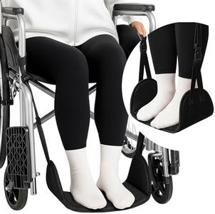SPRING SEAON Wheelchair Foot Rest Hammock, Adjustable Leg Support Foot Sling with Soft Padded Base, Anti-Squeeze Footrest Replacement for Wheelchairs, Essential Wheelchair Accessories (Black)