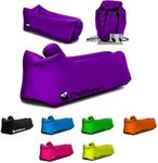 CHILLBEAN Inflatable Lounger Air Sofa Couch, Portable Water Proof Hammock for Hiking, Beach Inflatable Chair with Pillow, Single Layer Nylon Camping Essential for Picnics and Music Festivals (Purple)