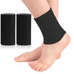 2 Pcs Ankle Brace Ankle Gel Sleeves Skate Socks Protection for Figure Skating, Hockey, Roller, Inline, Riding Ankle Compression Sleeve (Black)