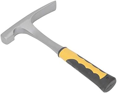 Rock Pick Hammer, Geological Hammer with Pointed Tip & Shock Reduction Grip High Carbon Steel Masonry Hammer for Mining Geological Prospecting Survey Exploration (Flat Head)