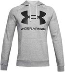 Under Armour Men's Rival Fleece Big Logo Hoodie, Mod Gray Light Heather (011)/Black, Medium