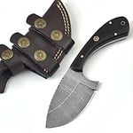 Grace Knives Handmade Damascus Steel Hunting and Skinning Knife 7 Inch with Leather Sheath G-165H