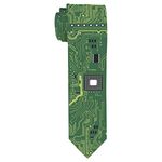 ThisWear Computer Geek Gifts Computer Tie PCB Techie Gifts for Men Coding Gifts STEM Gifts Cool Tech Necktie, Multicolored, One Size