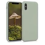 kwmobile Case Compatible with Apple iPhone XS Case - TPU Silicone Phone Cover with Soft Finish - Gray Green