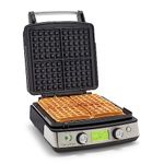 GreenPan CC007378-001 Electrics Waffle Iron, Healthy Ceramic Nonstick, PFAS-Free, Aluminum, Black