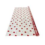 Kashish's Heart Print Design Cellophane Sheets, 25 Micron (1 Pack of 10 Sheets) (Red)