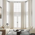 Hokibero Faux Linen 144 Inches Curtains for Living Room Back Tab Extra Long 12 Foot Drapes Sheer Linen Curtains 144 inch Long for Floor to Ceiling High Window Sliding Door 12FT(Beige Linen 1 Panel)