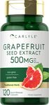 Carlyle Grapefruit Seed Extract 500 mg 120 Capsules – Maximum Strength – Non-GMO, Gluten Free