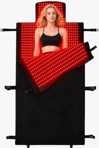 FUIART 2026 Upgraded Dual Wavelength LED Beads 660nm&850nm Red Light Therapy Blanket Full Body, Used to Face and Body Pain Relief Skin Health,Gifts for Women Men Mom Dad,75" x 34'' (Black)