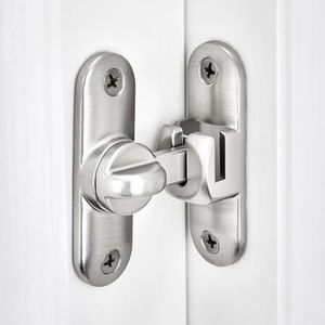 INIRET 2 Packs Silvery Barn Door Latches,90/180 Degree Gate Lock,Flip Gate Latches Hardware,Zinc Alloy Right Angle Door Lock Latch,Door Security Sliding Door Latch Lock for Cabinets,Bathroom.