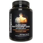 Intelligent Labs Meriva Curcumin Phytosome, 2900% Better Absorbed Than Ordinary Turmeric Curcumin 100% Soy Free, 120 Capsules Per Bottle, Tumeric Curcumin Phytosome Complex (1000mg)