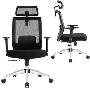 Intimate WM Heart Chaise Bureau Ergonomique, Fauteuil de Bureau, Siege de Bureau avec Soutien Lombaire Réglable, Chaise d'ordinateur Appuie-Tête et Accoudoir Réglables, Roulement 150KG, Noir