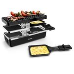 Tefal Grill Raclette, 400W, 120V, Black, Thermoplastic, Non Stick Coating, 2 x Cups, Limited Warranty, 2017, Reparability 15 Years, Includes Squeegee & Grill, 1.66kg