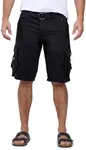 X RAY Mens Cargo Shorts Camo & Solid Colors 12.5" Inseam Knee Length Classic Fit Multi Pocket (Big and Tall Shorts for Men), Double Stitch Black, 30