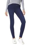 HUE Women's Super Soft Stretch High Rise Denim Leggings, No Side Seams Dark Rinse Wash L