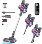 Gevi Cordless Vacuum Cleaner for Home, Stick Vacuum with Powerful Suction Design, LED Display, Long Runtime Detachable Battery, Deep Clean for Hard Floor Carpet [2024 Upgraded]