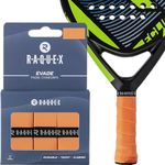 Raquex Evade Padel Racket Overgrip Tape – 10 Colours - 3 Pack Padel Ball Overgrip Tape, 0.65mm Thickness – Absorbent, Slightly Tacky Anti Slip Over Grip for Padel or Pickleball Racquets (Orange)