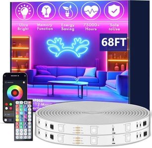 roperry 68FT Outdoor LED Strip Lights,IP68 RGB LED Lights with Remote and APP Control, Outdoor Strip Lights for Pool, Balcony, Roof, Garden, Stairs (1 Roll)