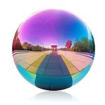 Mageeki 12 Inch Stainless Steel Gazing Balls, Garden Gazing Globe Mirror Balls, Polished Shiny Sphere, Gazing Globes for Garden Yard Outdoor, Swimming Pool Decoration (Rainbow)