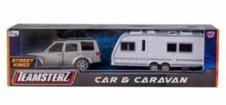 Celino® Car and Caravan Toy DieCast Opening Doors Boys Kids Children Vehicle (Silver)