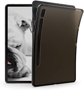kwmobile Case Compatible with Samsung Galaxy Tab S8 / Galaxy Tab S7 Case - Soft TPU Back Protector Cover for Tablet - Black/Transparent