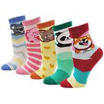 PUTUO Girls Socks Novelty Animal Cotton Socks, Kids Socks Toddler Girls Animal Socks Cute Funky Children Socks, 8-11 Years, 5 pairs