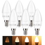Belns Melns E14 LED Bulbs Dimmable, 5W (Equivalent to 40W), Small Edison Screw (SES) Candle Bulb, 2700K Warm White Dimmable - Pack of 6