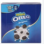 Oreo Mini Original 10X Packs, 204 Gram, Blue (4029824) - Wheat Flour, Sugar, Palm Olein Oil, Cocoa Solids Etc
