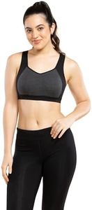 Enamor Sb38 Medium Impact Cotton Sports Bra, Padded, Wire-Free, Full Coverage for Comfort Graphite