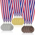 Medals for Children, 12 Pieces Metal Medal Gold Sliver Bronze Winner Medals for Kids Adults Sports Day Prizes, Gymnastics Competitions, Party Favours