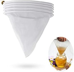 5pcs Bee Honey Filter Bag Mesh Ultra-fine Mesh Strainer Kitchen Nylon Mesh Filter 5 Gal Bucket Filter Honey Filter Bags Apiary Equipment Extraction Tool Suitable For Honey Wine Wax Beer Nut Milk