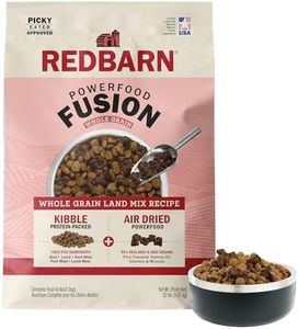 Redbarn Powerfood Fusion Air Dried Kibble Blend – Whole Grain Land Beef Lamb Recipe – Made in USA Adult Dry Dog Food with Superfoods, Prebiotics, Postbiotics - 20lb Bag