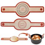 Silicone Bread Sling Oval and Round - Non-Stick & Easy Clean Reusable Baking Mat for dutch oven. With Long Handles Sourdough tools supplier Liner, 2 Brown Set (BDBM-BR2M)