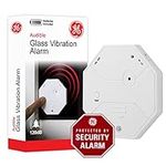 GE Personal Security Wireless Glass Vibration Alarm, Battery Operated, Detector Alarm with Security Warning Decal-DIY, Detects Glass Break & Vibration, Easy to Install, White, 36021