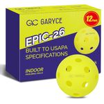 GARYCE Indoor Pickleball Balls,26-Holes,12-Pack,USAPA Compliant Pickleballs Set,Accessories for Pickleball Practicing, Pickleball Equipment,Perfectly Balanced & High Bounce True Flight