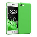 kwmobile Case Compatible with Apple iPhone SE (2022) / iPhone SE (2020) / iPhone 8 / iPhone 7 Case - Protective Slim TPU Phone Cover - Soft Matte Finish - Lime Green