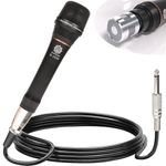 DIGIMORE Supercardioid Dynamic Handheld Microphone with 6M XLR Cable | Compatible with Karaoke Machine | Speaker | Amp | Mixer for Karaoke Singing, Speech, Wedding and Outdoor Activity (D-1050)