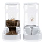 Old Tjikko Automatic Pet Feeder,Dog Water Dispenser,Automatic Pet Feeder Dog/Cat Food with Water Dispenser 2 Pieces,Pet Water Bowl Dish,3.8L Feeding Watering Supplies(Pet Waterer and Feeder Set)