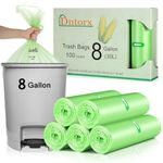 Dntorx 5 Rolls 30L Bin Bags Heavy-Duty, 100 Counts Bin Liners Food Waste Bag Strong Rubbish Bags Garbage Bags for Kitchen Countertop Bathroom Bin Garden Waste Office(60 x 65cm 30L)