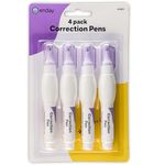 Correction Pen White Out Liquid Pen Multi-Purpose Whiteout with Metal Tip – For School, Office & Home 7 ml Correction Fluid (Pack of 4) – by Enday