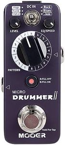 MOOER Micro Drummer II Drum Machine Guitar Pedal Effect with FILL Function, 48 Drum Grooves, and 6 Music Style Per 8 Different Rythem, With EQ, Tap Tempo for Electric Guitar