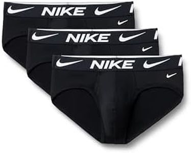 Nike Mens Essential Micro Stretch Hip Brief Underwear (3-Pack), Black/Black/Black, Small