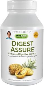 Andrew Lessman Digest Assure 60 Capsules - Comprehensive Blend of Powerful Natural Enzymes to Support and Enhance Digestive Health, Vegetarian-Sourced Enzymes, Small Easy to Swallow Capsules